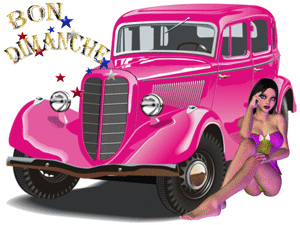 Gif animé Bon dimanche voiture femme
